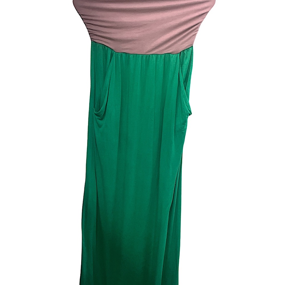 Strapless / Stretchy Maxi Dress with Pockets / Color Me Red Brand / Size S/M